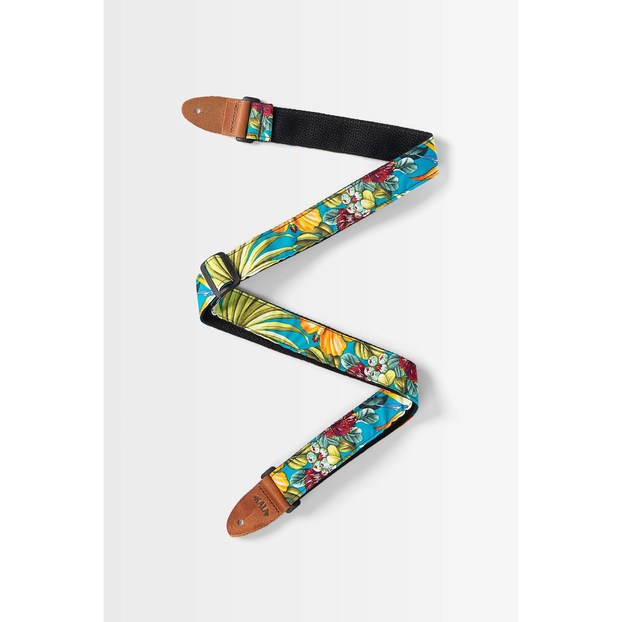 Kala Hibiscus Teal USA Made Ukulele Strap - STP-US-HIBTEAL