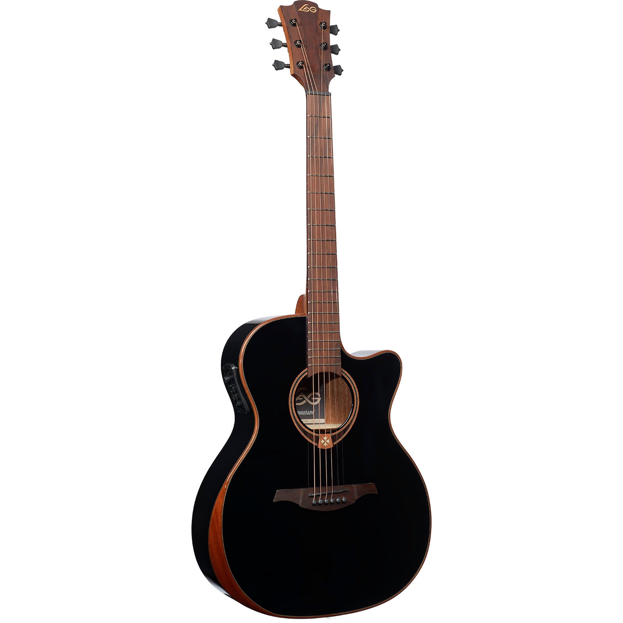 Lâg Tramontane Special T118 Auditorium Bevel Cutaway Acoustic-Electric Guitar – Black