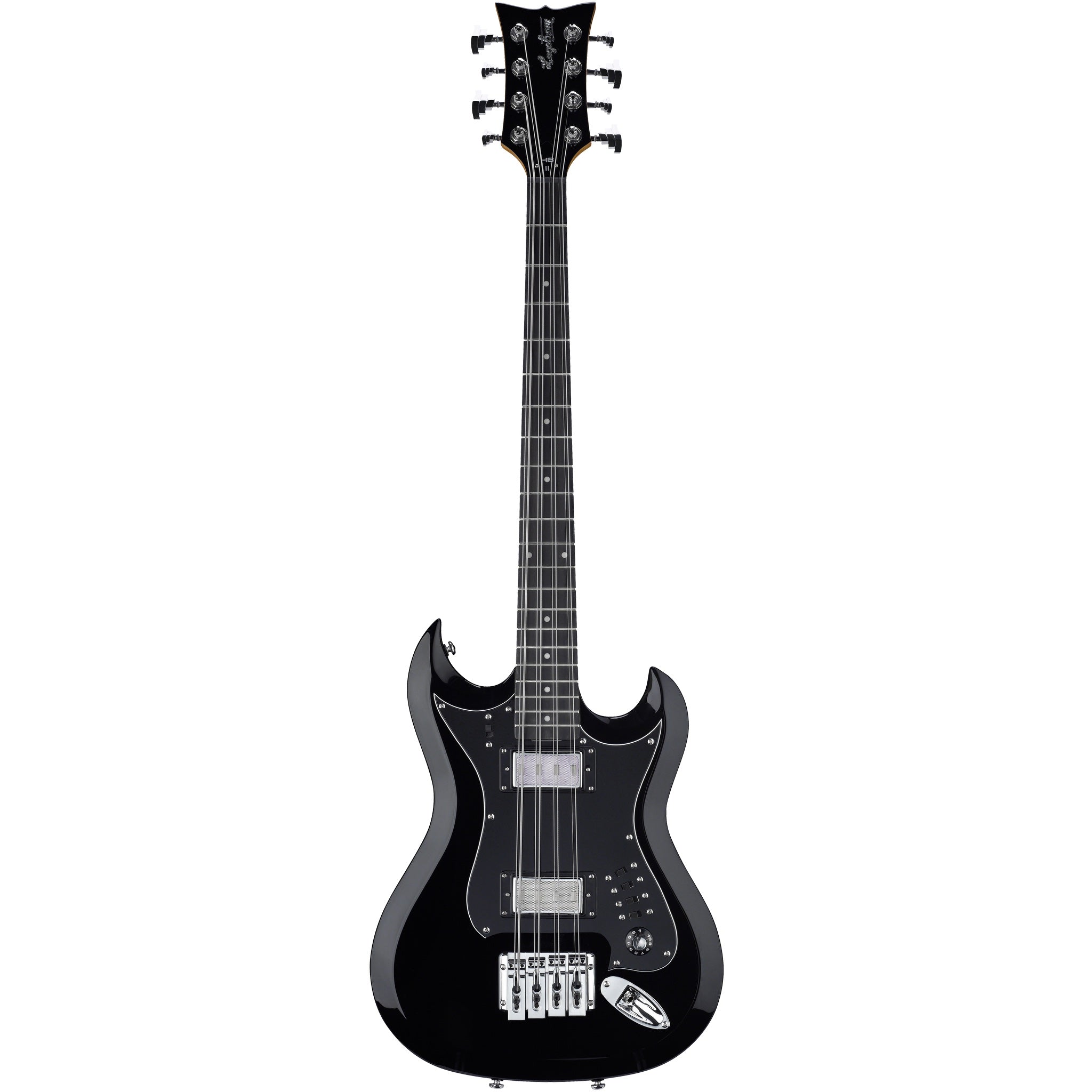 Hagstrom H8-II 8-String Bass Guitar – Black Gloss – Hardshell Case Included