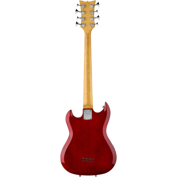 Hagstrom H8-II 8-String Bass Guitar – Wild Cherry Transparent – Hardshell Case Included