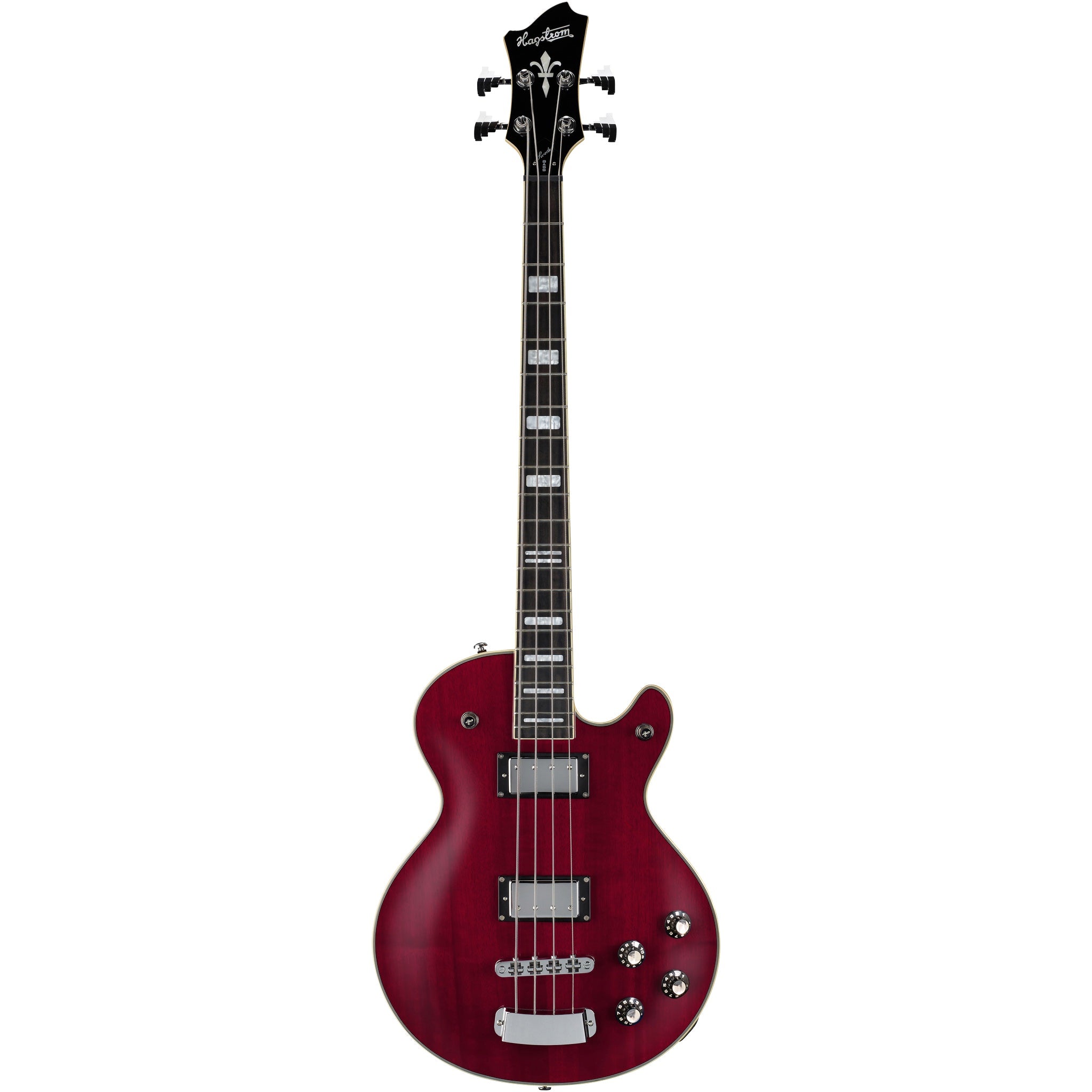 Hagstrom Swede Bass Guitar – Wild Cherry Transparent – Hardshell Case Included