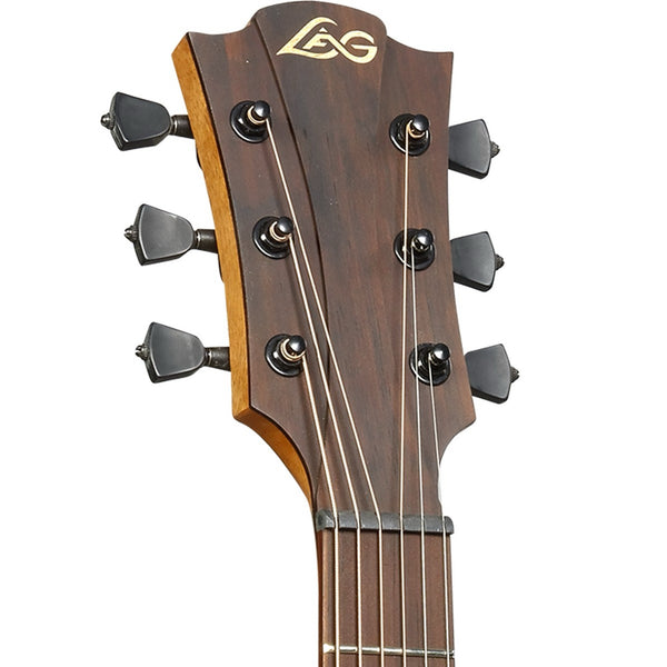 Lâg Tramontane 118 T118D-BLK Dreadnought Acoustic Guitar – Black — full rear view