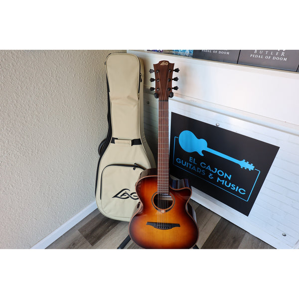 LAG T118ACE-BRS Auditorium Cutaway Acoustic-Electric Guitar Brown Shadow
