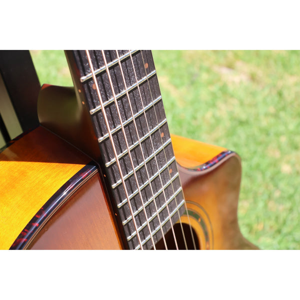 Breedlove Pursuit Exotic S Companion Tiger's Eye CE Myrtlewood-Myrtlewood — CC250205209