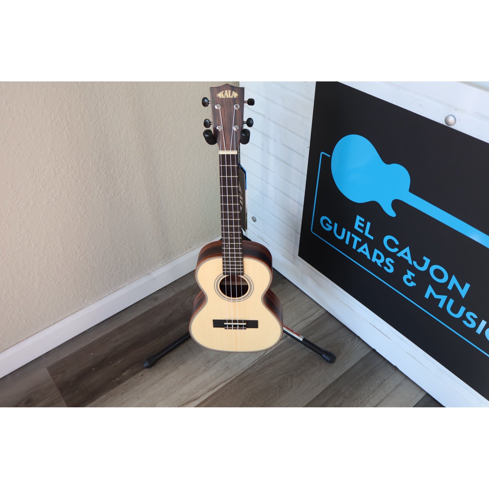 Kala Solid Spruce Top Striped Ebony Tenor Ukulele – KA-SSEBY-T