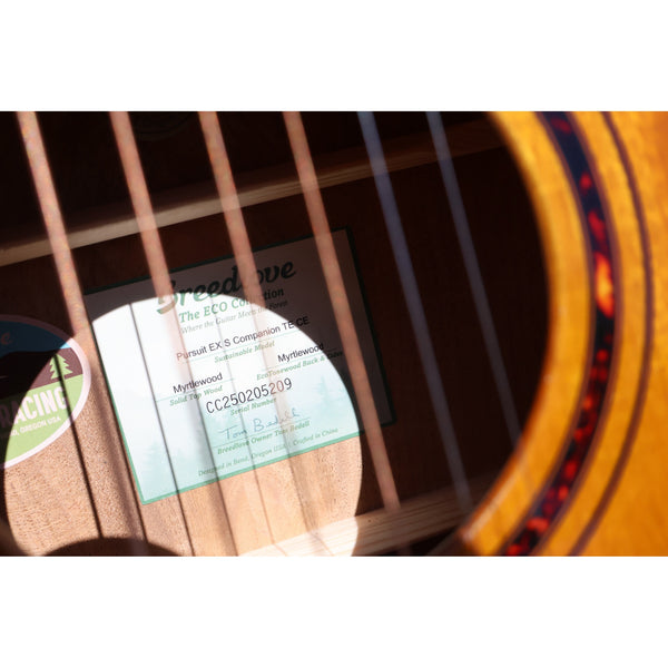 Breedlove Pursuit Exotic S Companion Tiger's Eye CE Myrtlewood-Myrtlewood — CC250205209