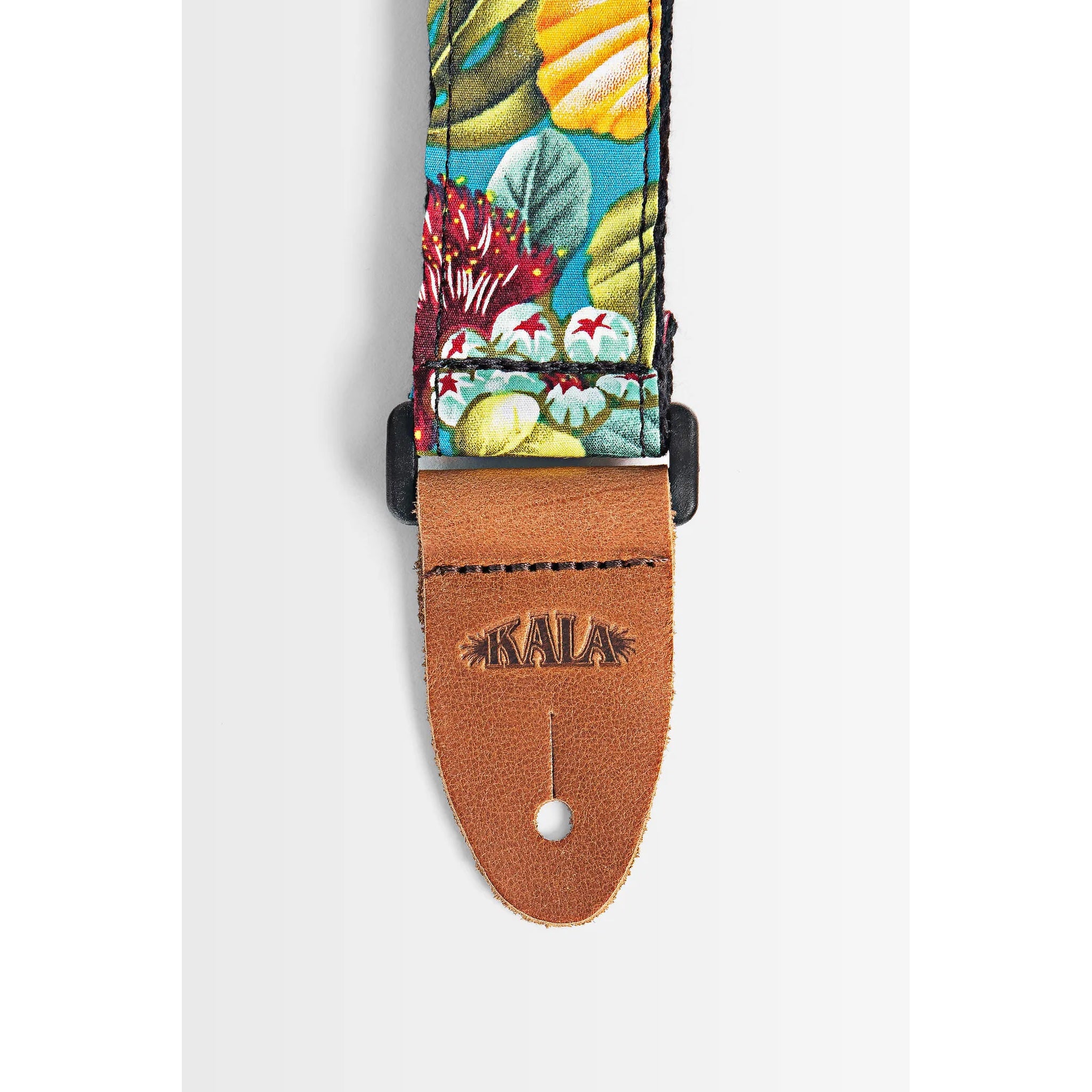 Kala Hibiscus Teal USA Made Ukulele Strap - STP-US-HIBTEAL