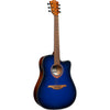 Lâg Tramontane Special Blue Burst Dreadnought Cutaway Acoustic-Electric Guitar
