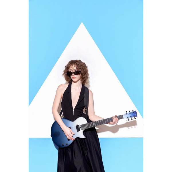 Enya Nova Go Sonic Smart Electric Guitar Ocean Blue front view
