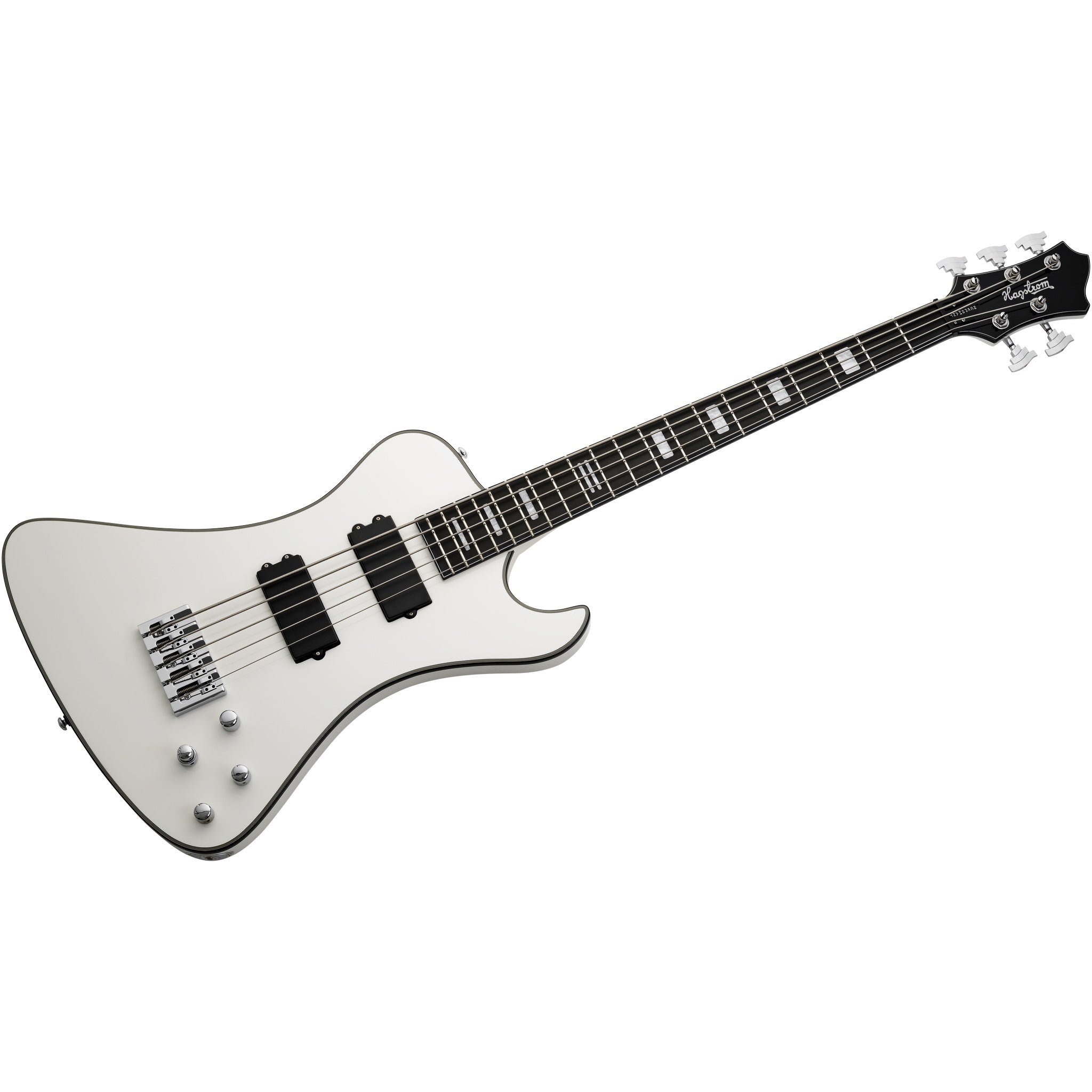 Hagstrom Nekromant 5 5-string right-handed bass guitar in White Gloss