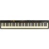 Digital keyboard with black and white keys on a white background