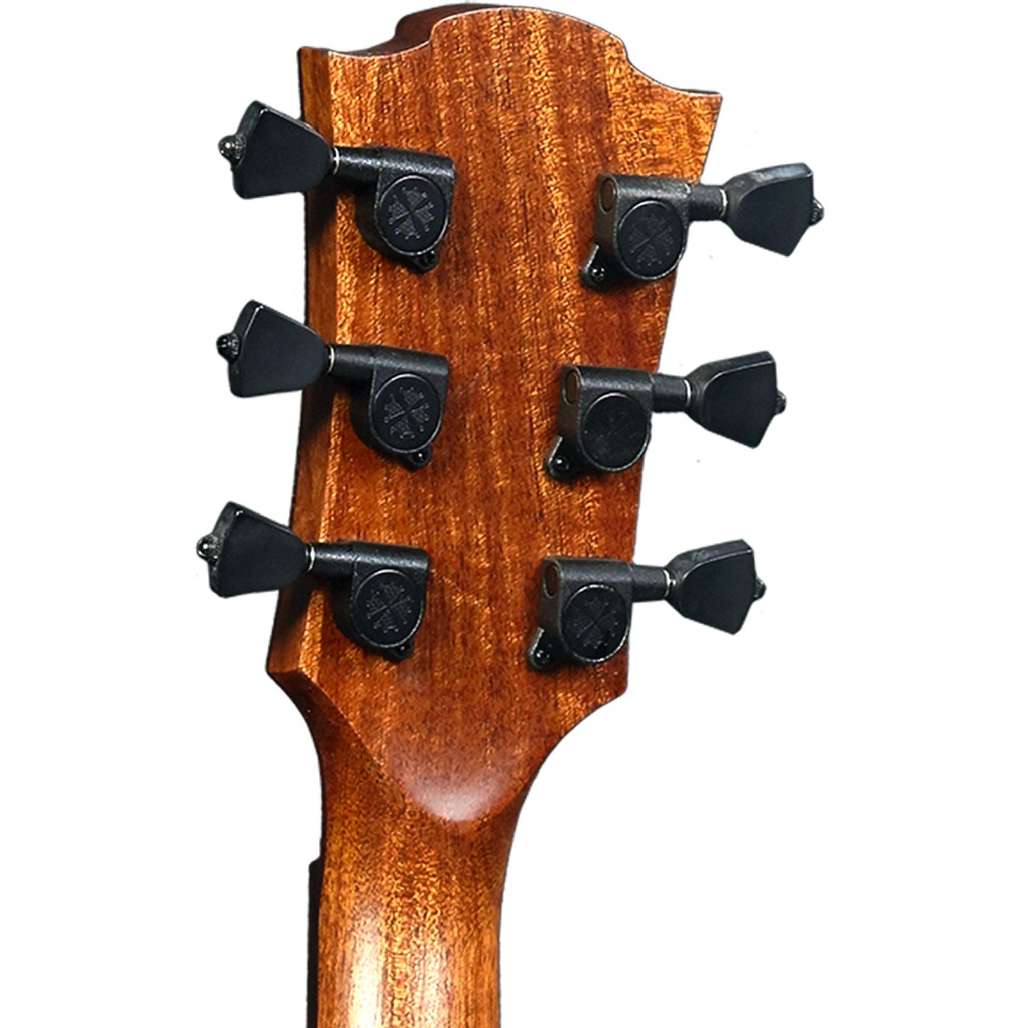 Lâg Tramontane 118 T118D Dreadnought Acoustic Guitar – Natural — rear headstock and tuning machine detail