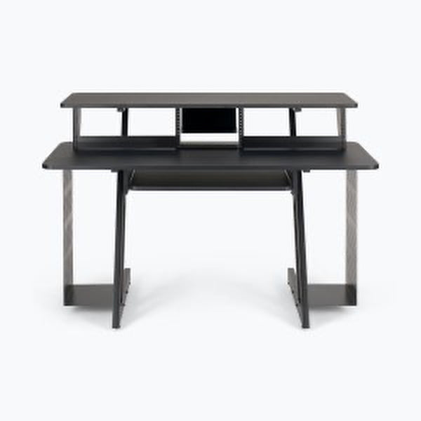 On-Stage WS7700 Recording/Mixing Workstation Desk in Black with 6U rack space and keyboard tray