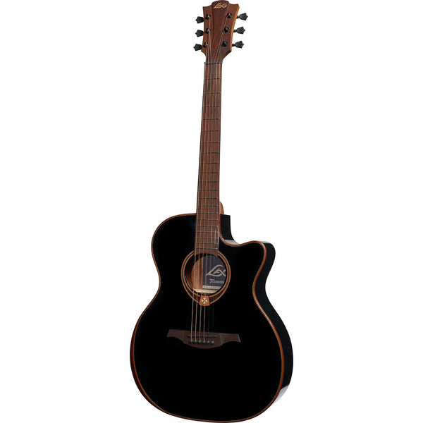 Lâg Tramontane Special T118 Auditorium Bevel Cutaway Acoustic-Electric Guitar – Black