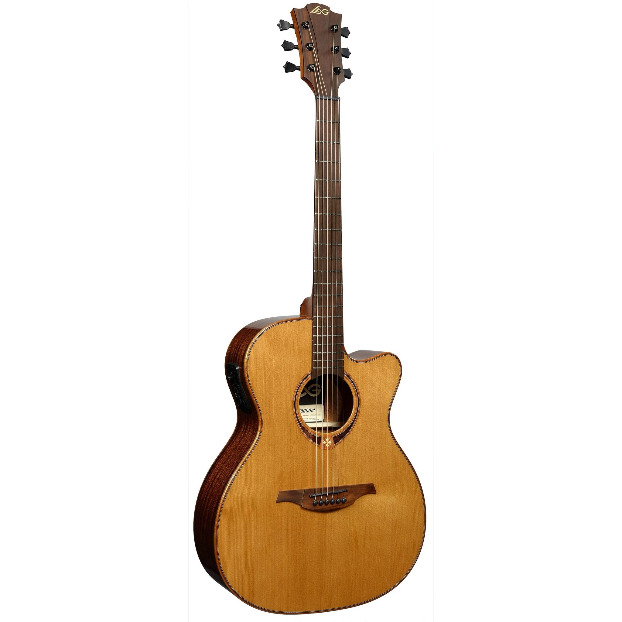 LAG T118ACE Auditorium Cutaway Acoustic-Electric Guitar – Natural