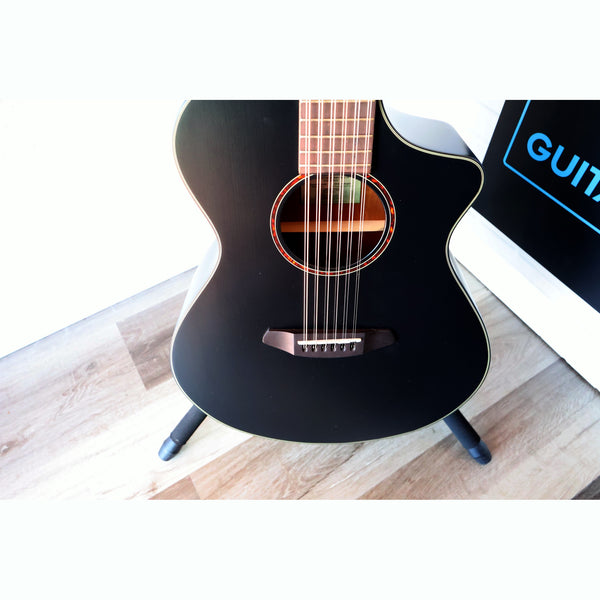 Breedlove Discovery S Concert Satin Black 12 String CE European-African Mahogany