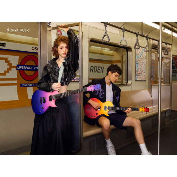 Enya Nova Go Sonic Smart Electric Guitar Cosmic Purple body detail