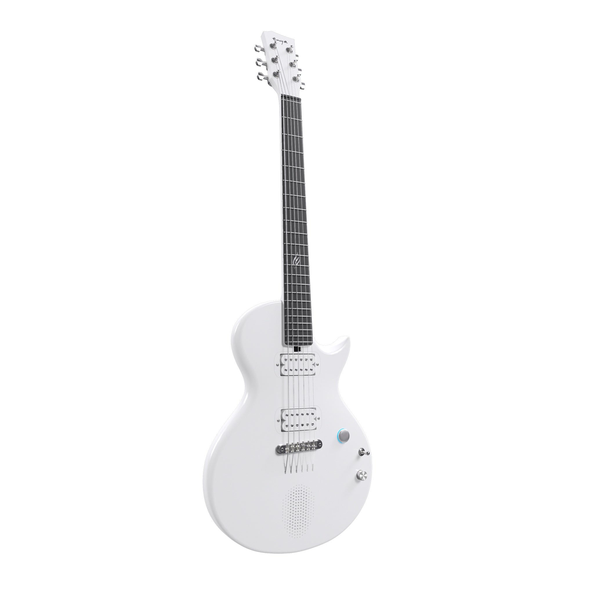 Enya Nova Go Sonic Smart Electric Guitar in Pearl White body detail