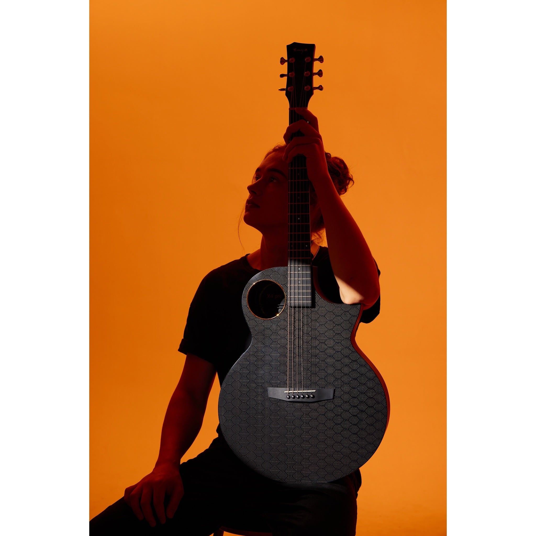 Enya X4 Pro carbon fiber acoustic-electric guitar body detail