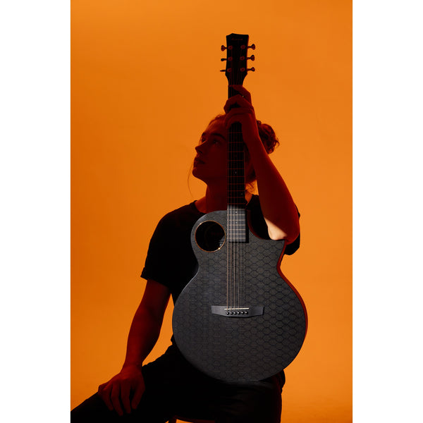 Enya X4 Pro carbon fiber acoustic-electric guitar body detail
