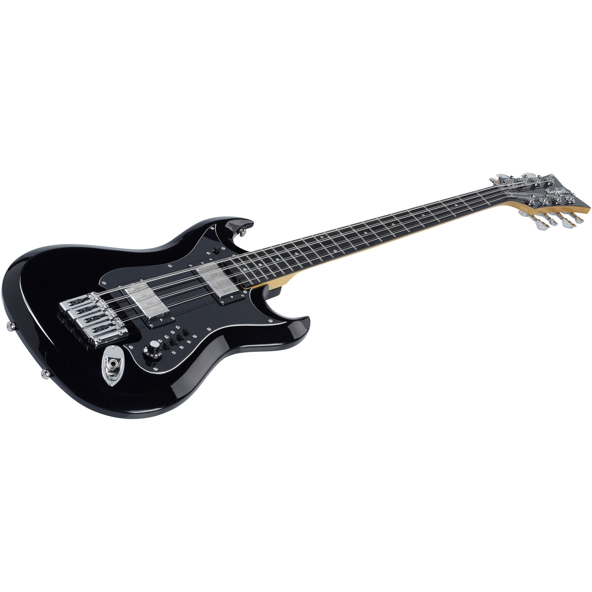 Hagstrom H8-II 8-String Bass Guitar – Black Gloss – Hardshell Case Included