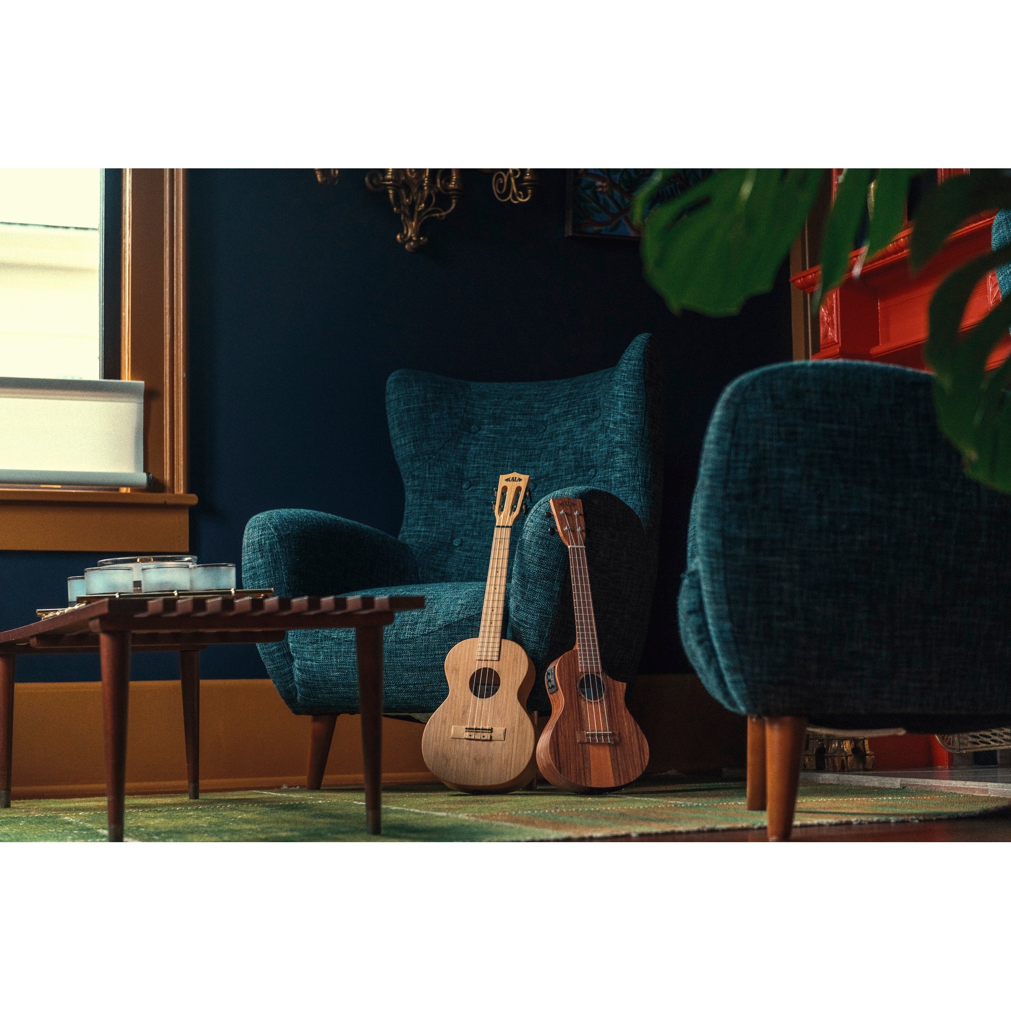 Kala Teak Tri-Top Tenor Ukulele w/ Cutaway & EQ - KA-TK-T-CE