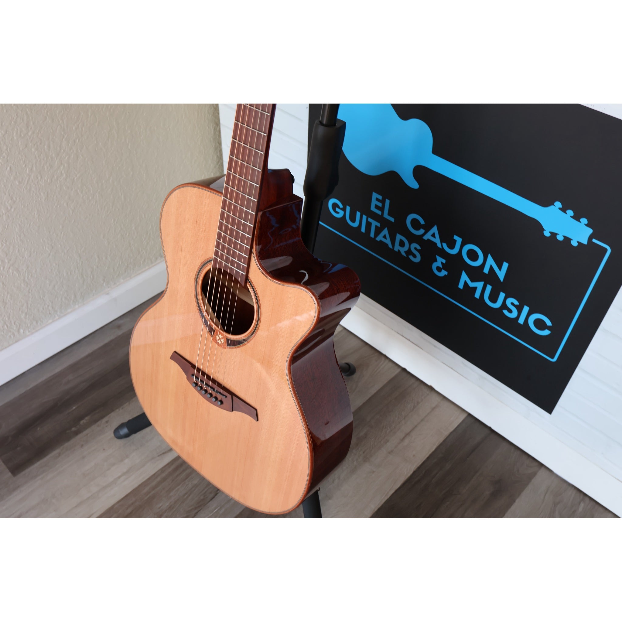 LAG T118ACE Auditorium Cutaway Acoustic-Electric Guitar – Natural