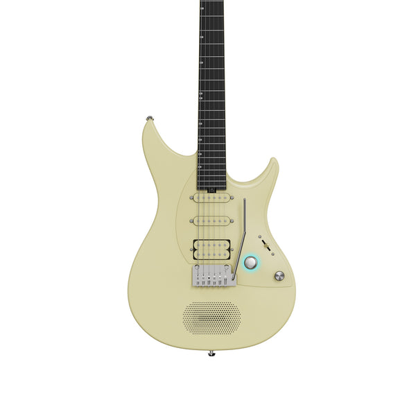 Enya Inspire Smart Electric Guitar Beige angled view