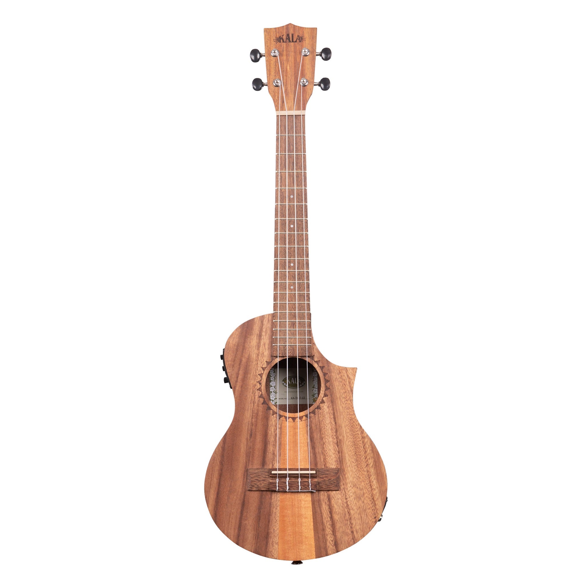 Kala Teak Tri-Top Tenor Ukulele w/ Cutaway & EQ - KA-TK-T-CE