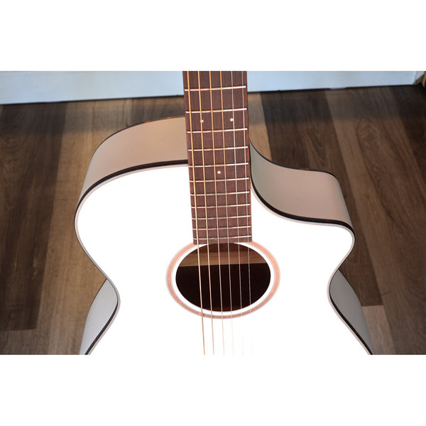 Breedlove Acoustic Electric Guitar European Spruce - African Mahogany Discovery S Concert Satin White CE
