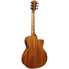 Lâg TL88ACE left-handed auditorium acoustic-electric guitar full rear view showing khaya back and neck