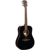 Lâg Tramontane 118 T118D-BLK Dreadnought Acoustic Guitar – Black — body, bridge and soundhole detail