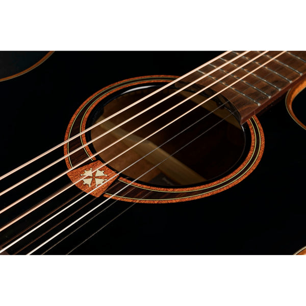 Lâg Tramontane Special T118 Auditorium Bevel Cutaway Acoustic-Electric Guitar – Black