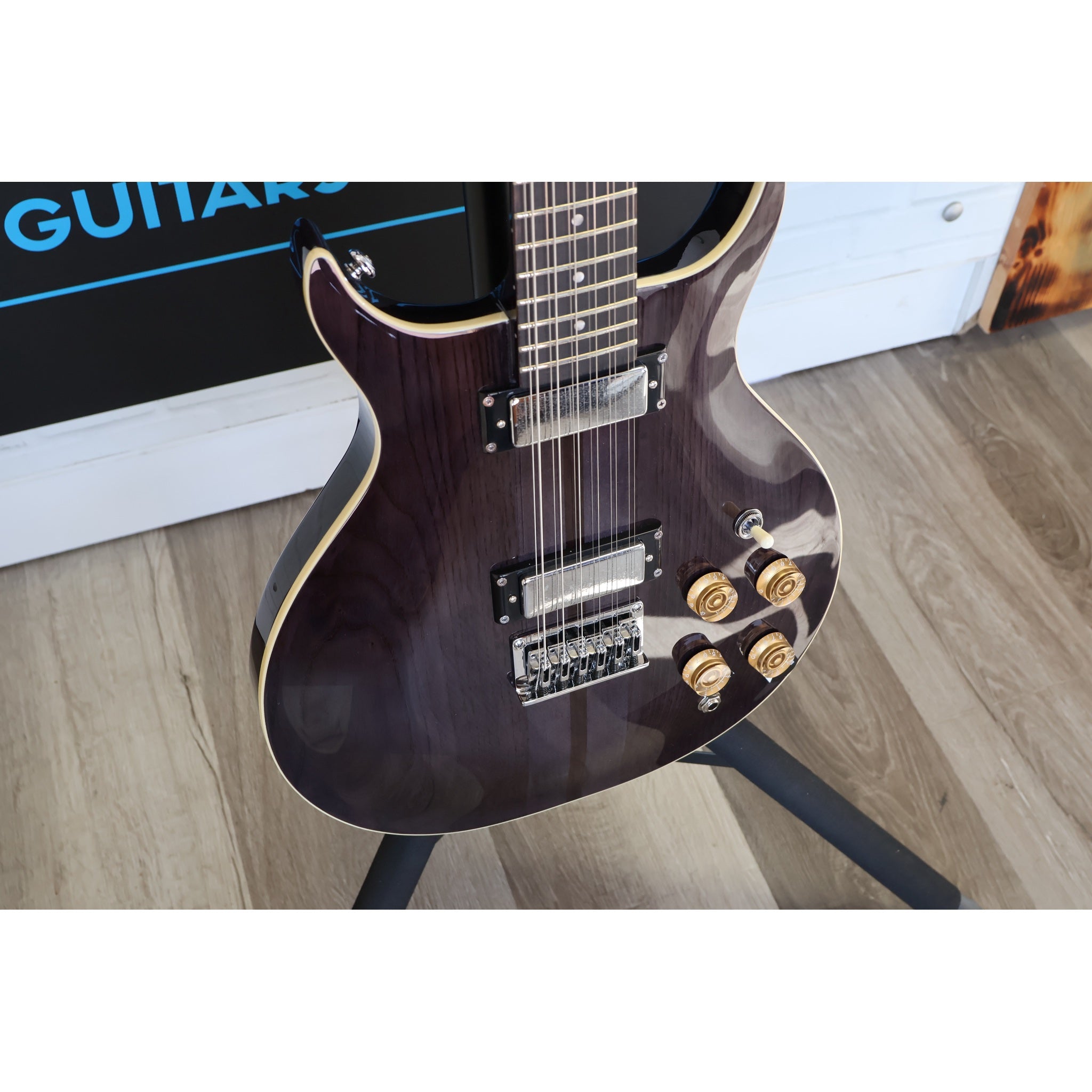Washburn H12TB Wing Series Hawk 12-String Electric Guitar – Trans Black