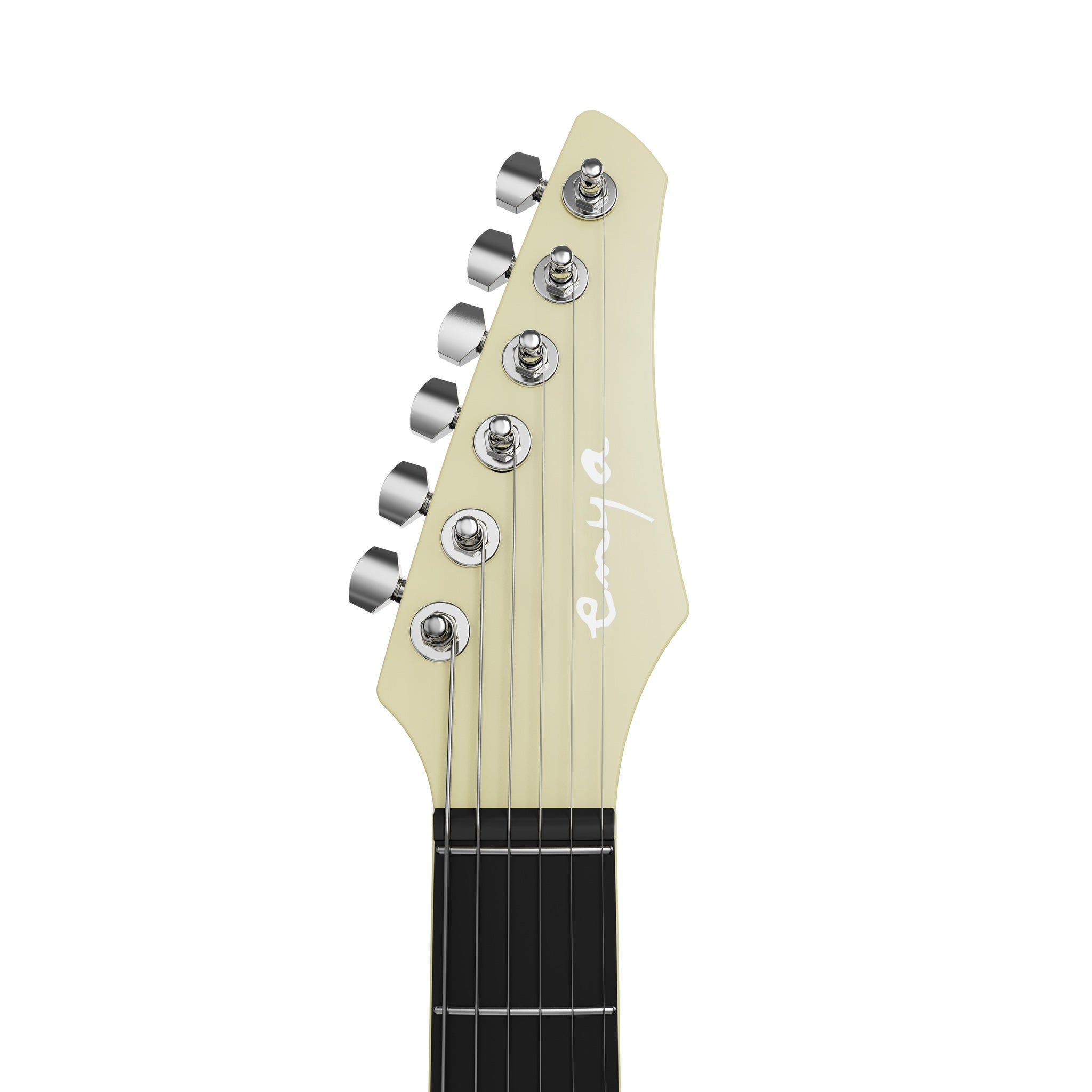Enya Inspire Smart Electric Guitar Beige headstock detail