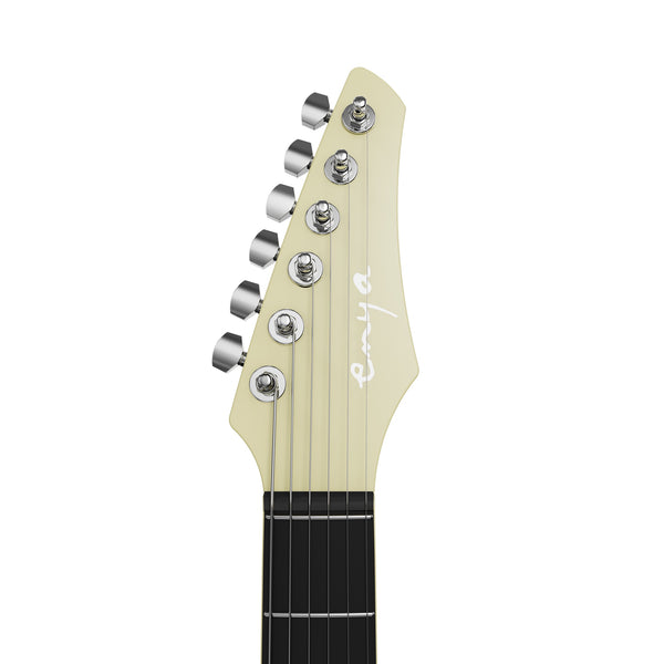 Enya Inspire Smart Electric Guitar Beige headstock detail