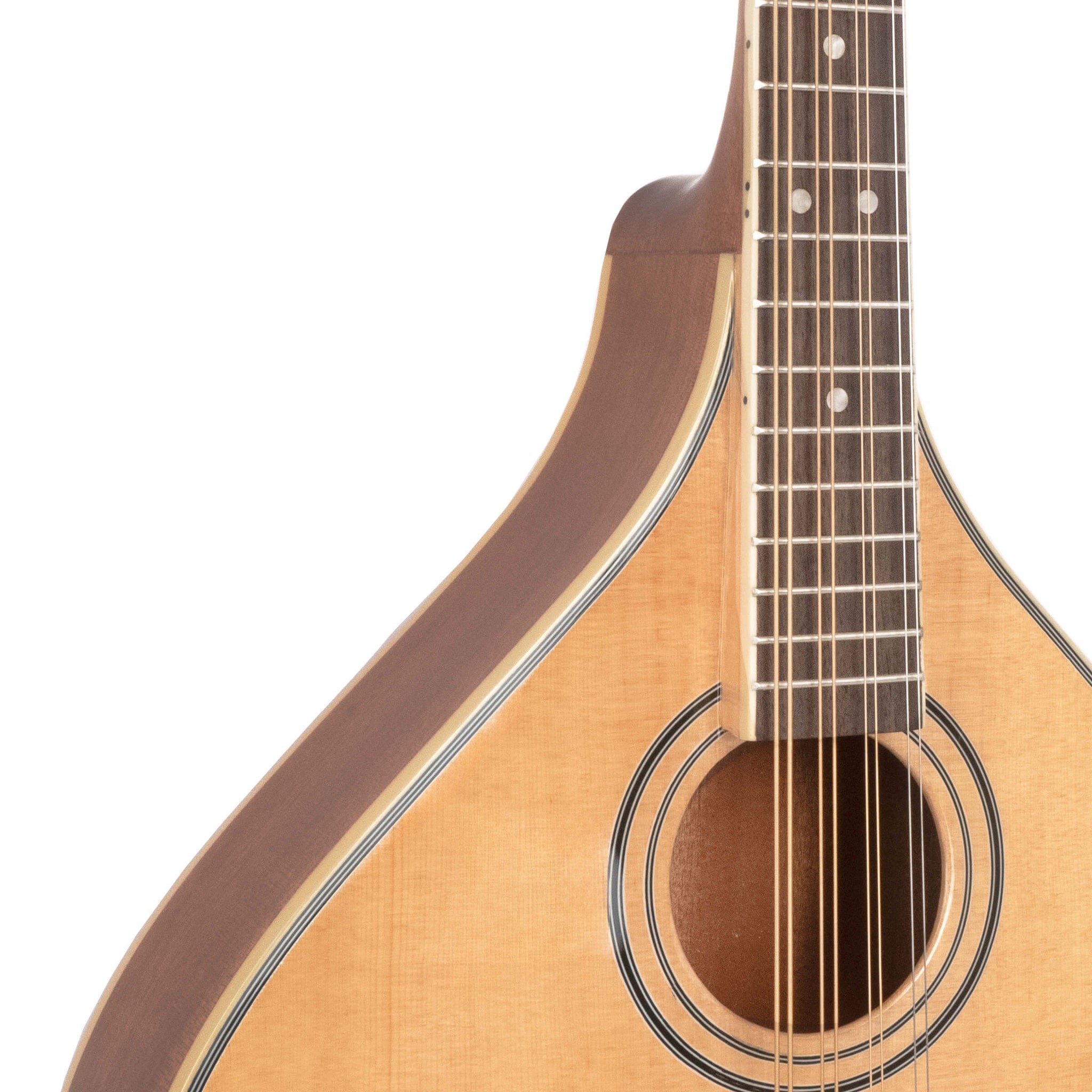 Close-up of a mandolin on a white background
