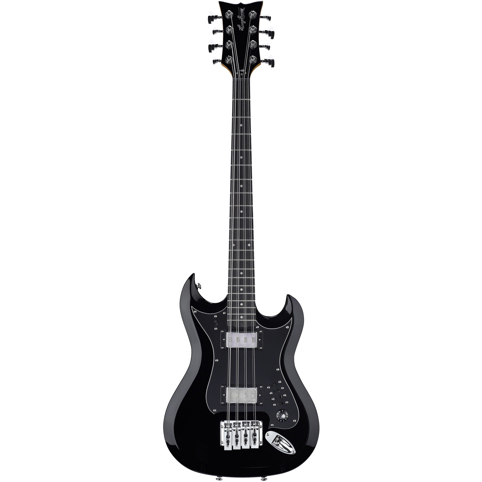 Hagstrom H8-II 8-String Bass Guitar – Black Gloss – Hardshell Case Included