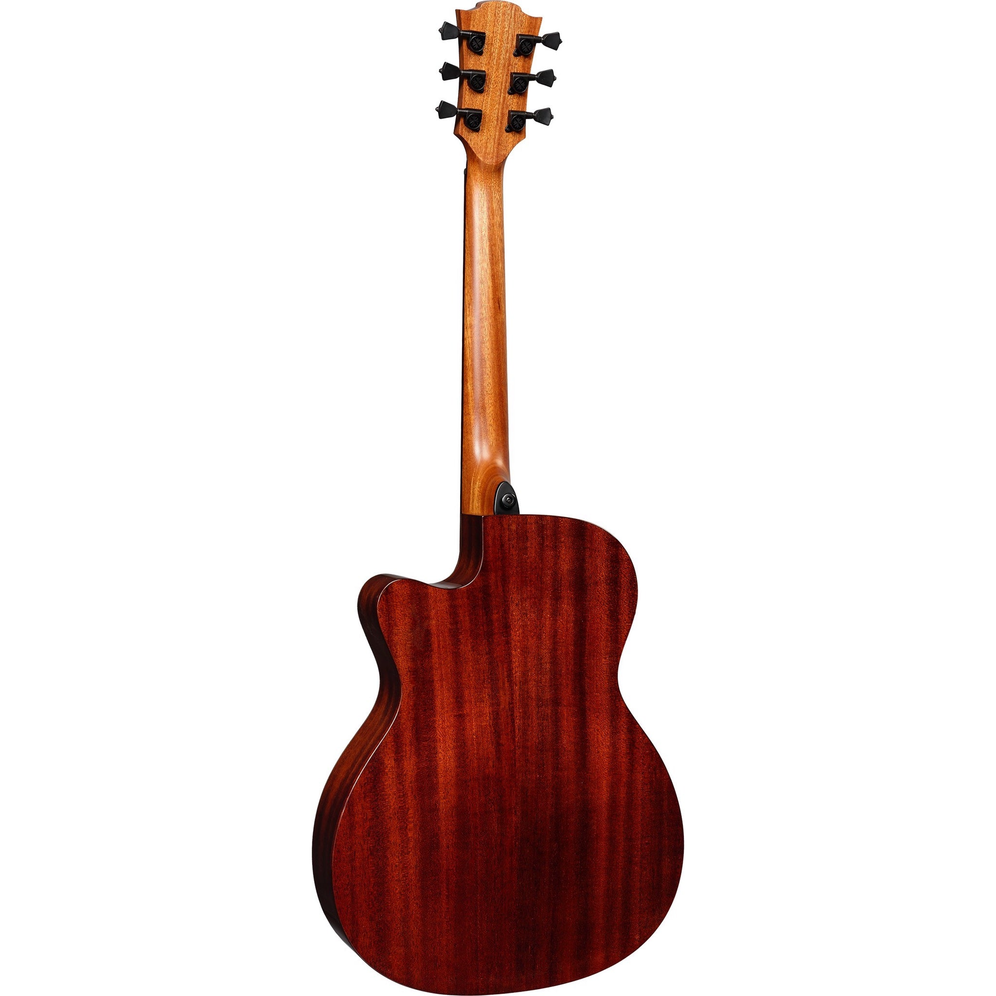 Lâg Tramontane 118 Auditorium Slim Cutaway Acoustic-Electric Guitar – Brown Shadow — back and side wood detail