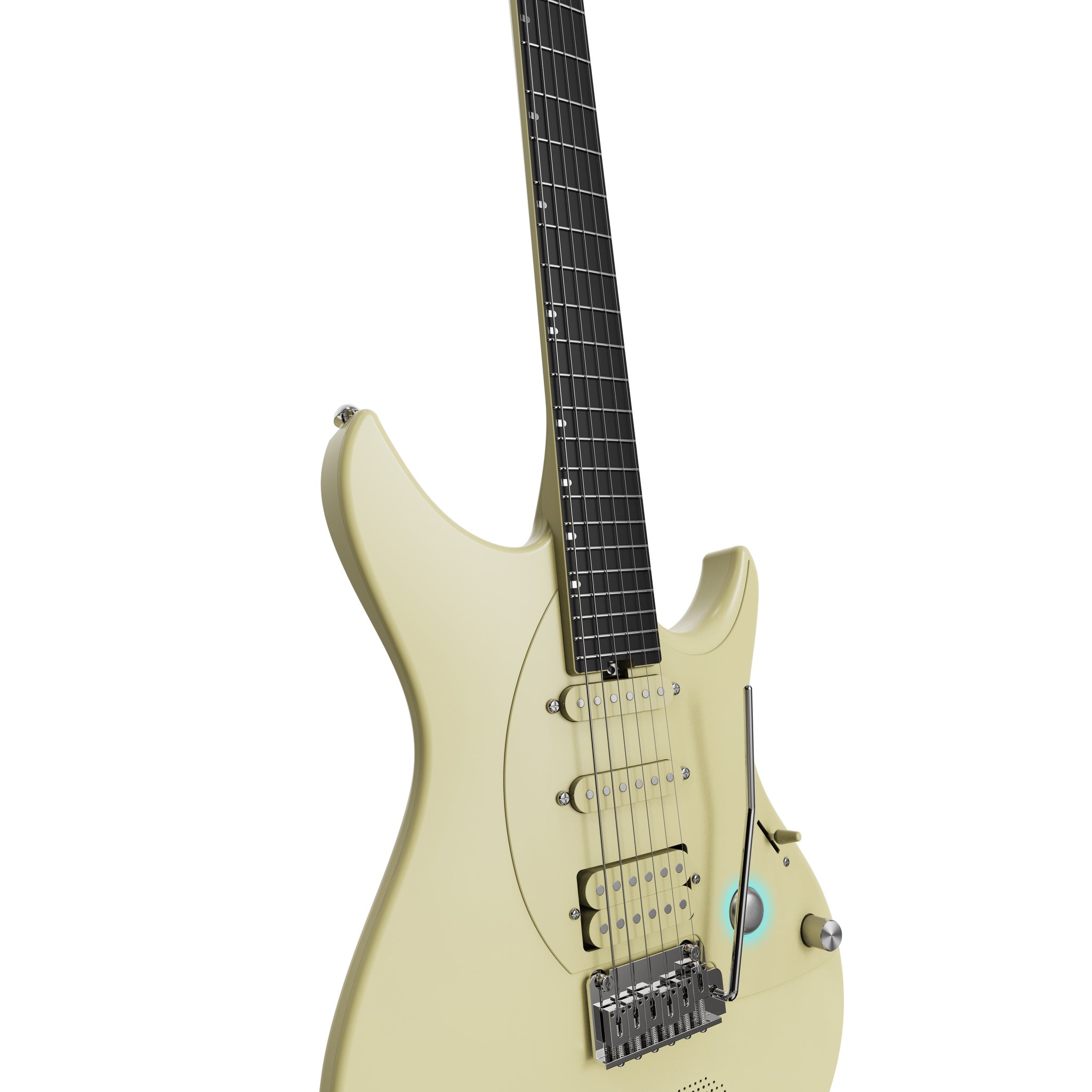Enya Inspire Smart Electric Guitar Beige neck and fretboard detail