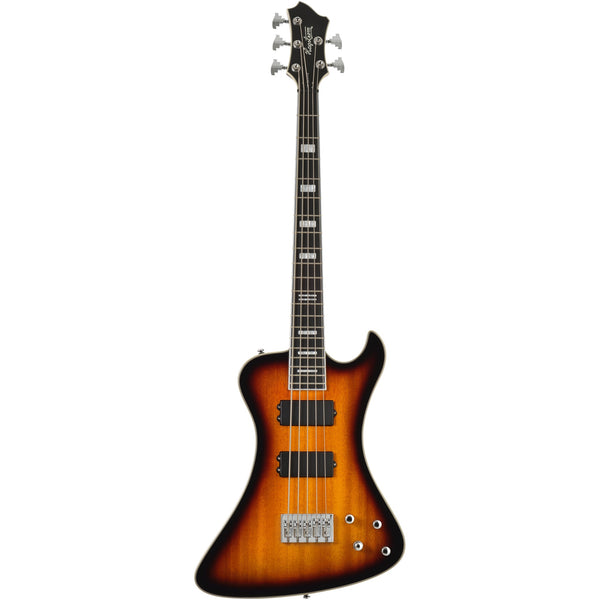 Hagstrom Nekromant 5 5-string right-handed bass guitar in Tobacco Sunburst