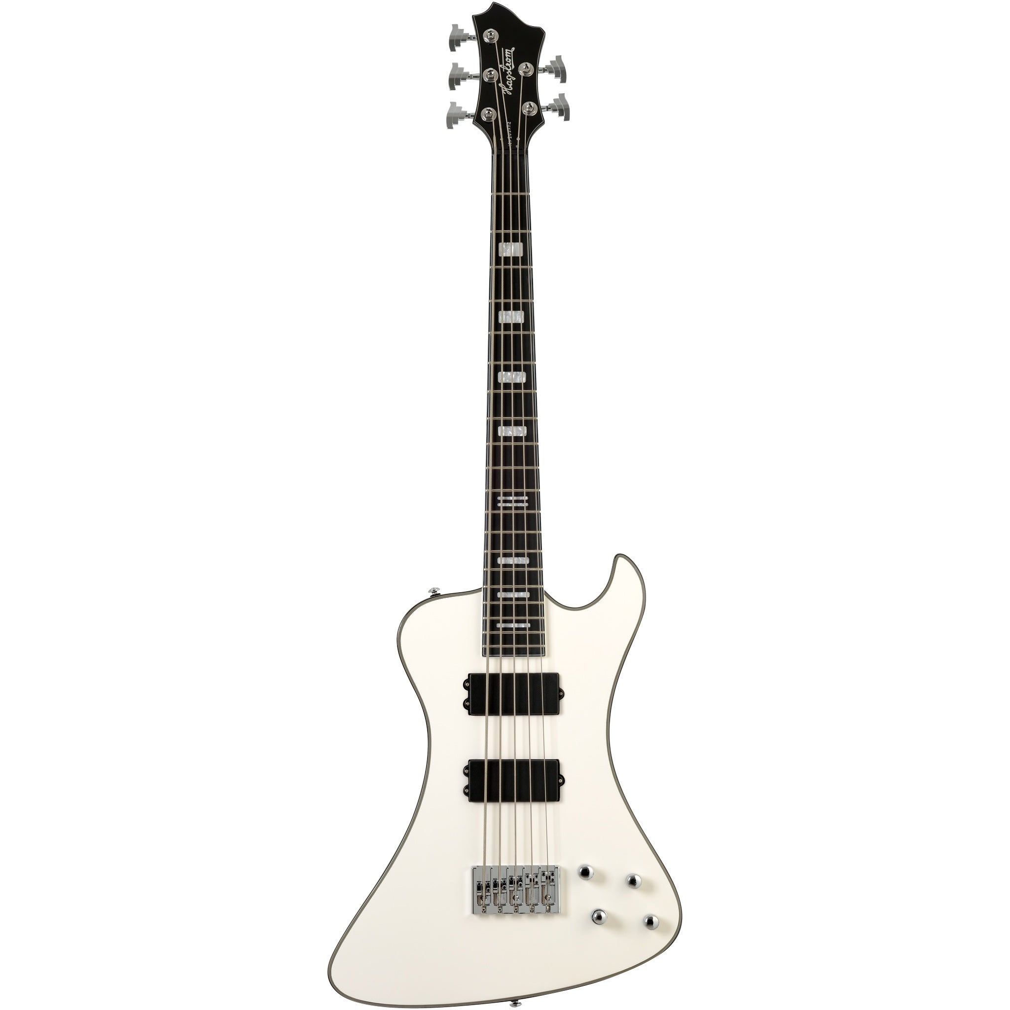 Hagstrom Nekromant 5 5-string right-handed bass guitar in White Gloss