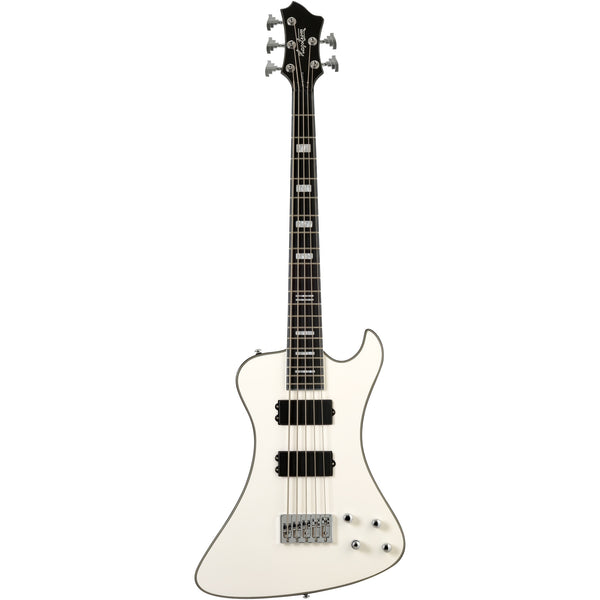 Hagstrom Nekromant 5 5-string right-handed bass guitar in White Gloss
