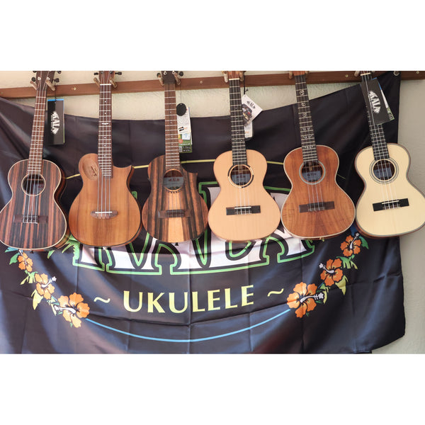 Kala Solid Spruce Top Striped Ebony Tenor Ukulele – KA-SSEBY-T