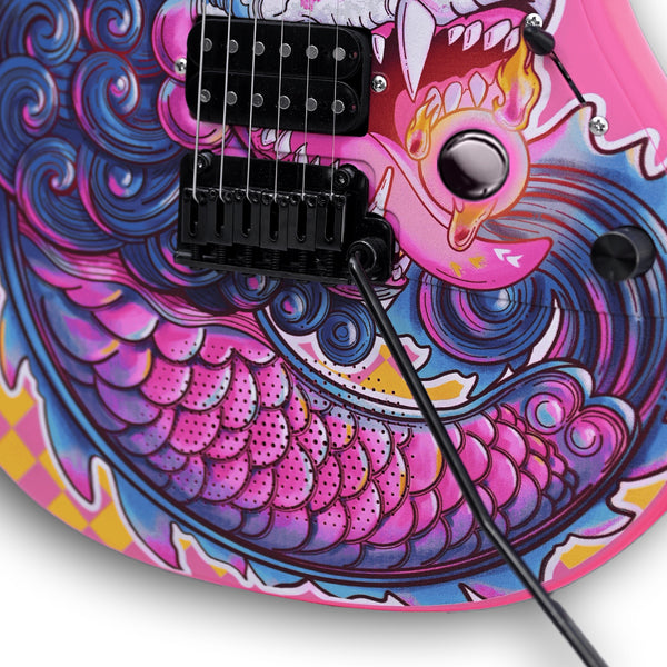 Enya Inspire Dragon Flame Smart Electric Guitar pickups and controls