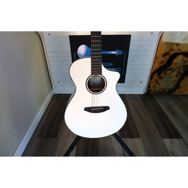 Breedlove Acoustic Electric Guitar European Spruce - African Mahogany Discovery S Concert Satin White CE