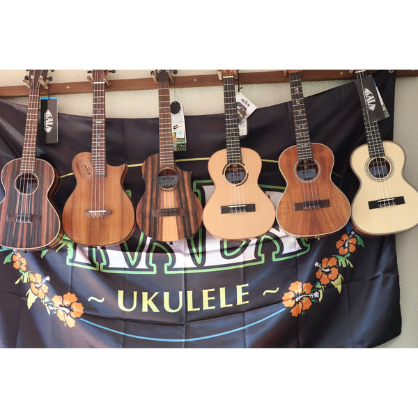 Kala Solid Spruce Top Striped Ebony Tenor Ukulele – KA-SSEBY-T