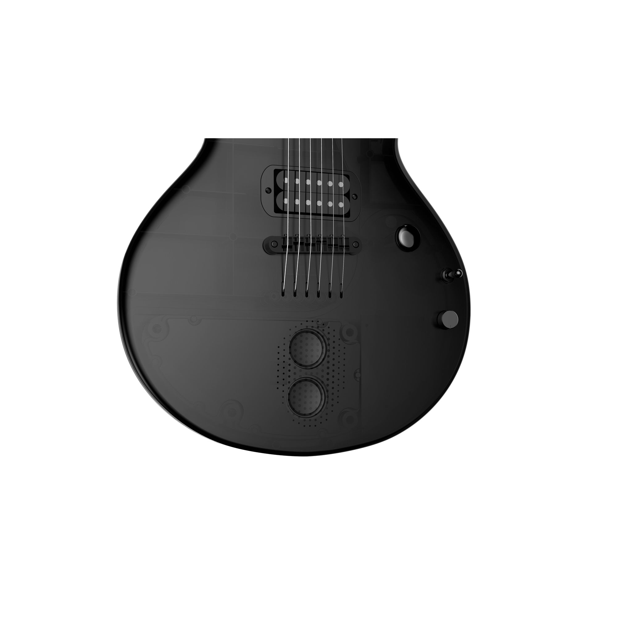 Enya Nova Go Sonic Smart Electric Guitar Black bridge detail