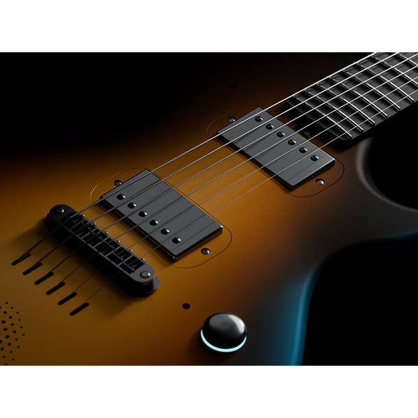 Enya Nova Go Sonic Smart Electric Guitar Sonic JT Tobacco Sunburst bridge detail