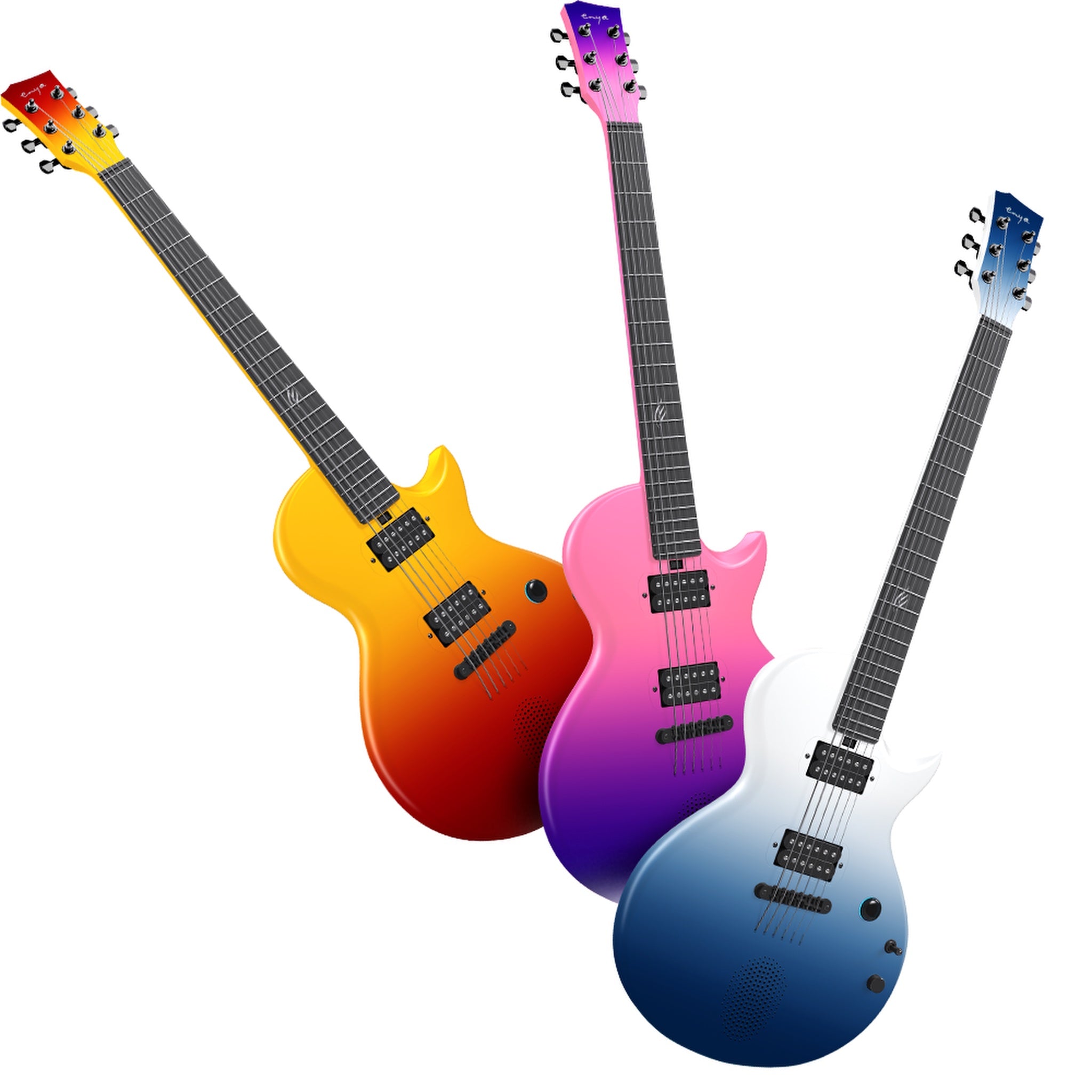 Enya Nova Go Sonic Smart Electric Guitar Ocean Blue bridge detail
